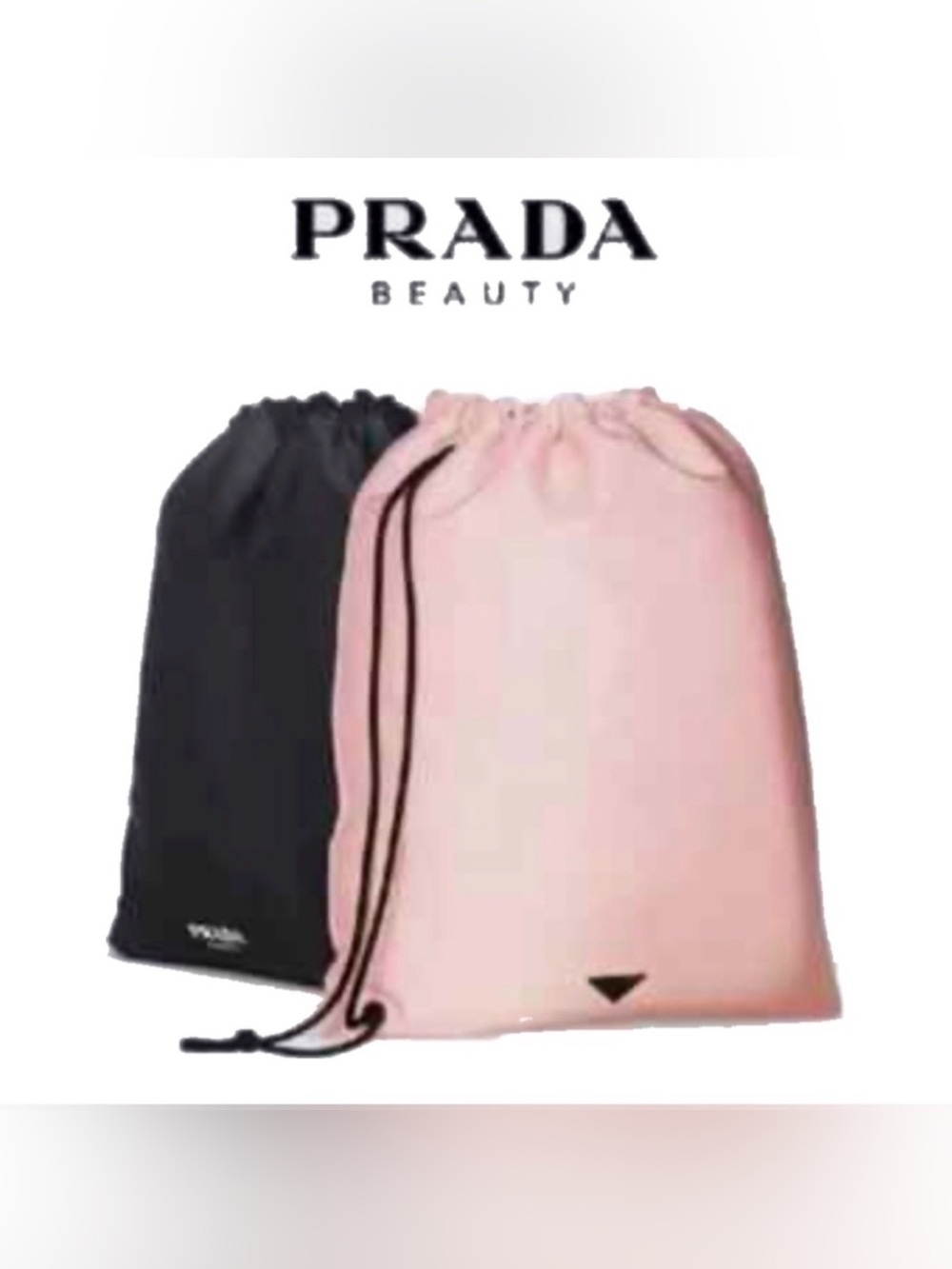 PRADA BEAUTY GWP Reversible Satin Backpack Bag Light pink/Black OS NEW